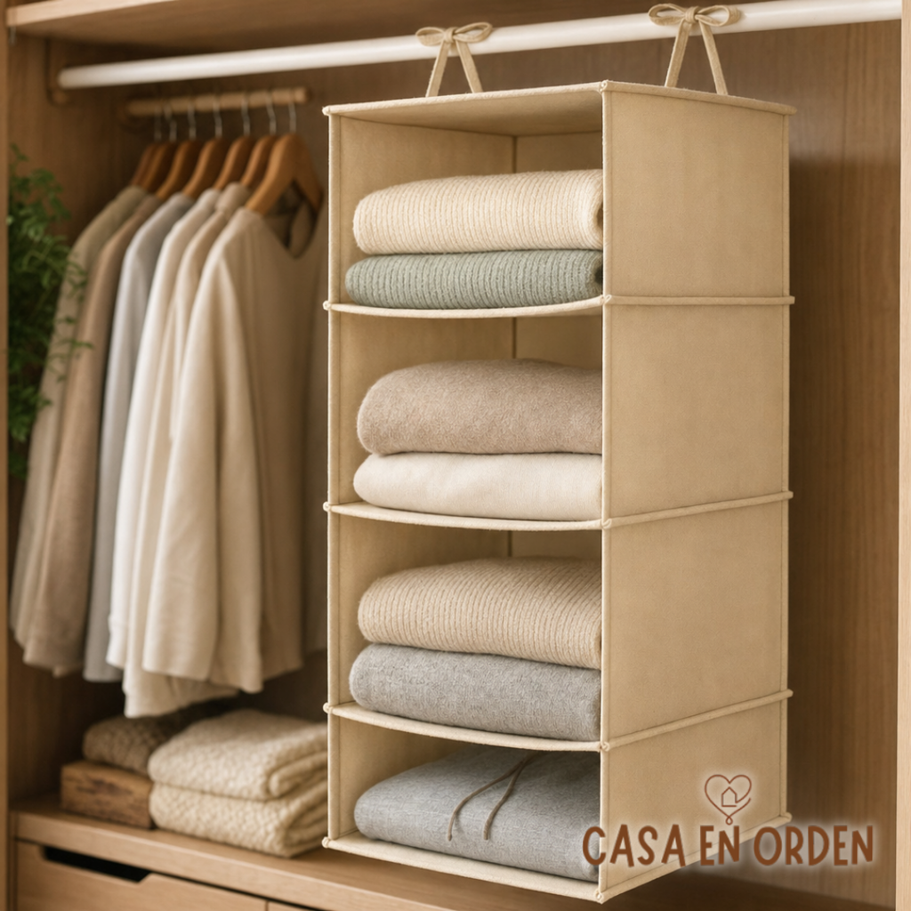 Organizador de Ropa Colgante 4 divisiones